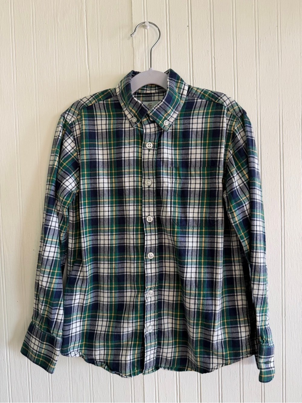Charter Club Green Navy Plaid Button-Down Shirt